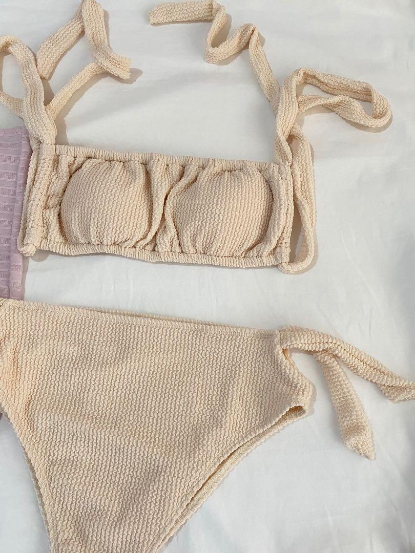 Eighth Mermaid Muri Bikini Top Bottom Set In Oat Crinkle Women S