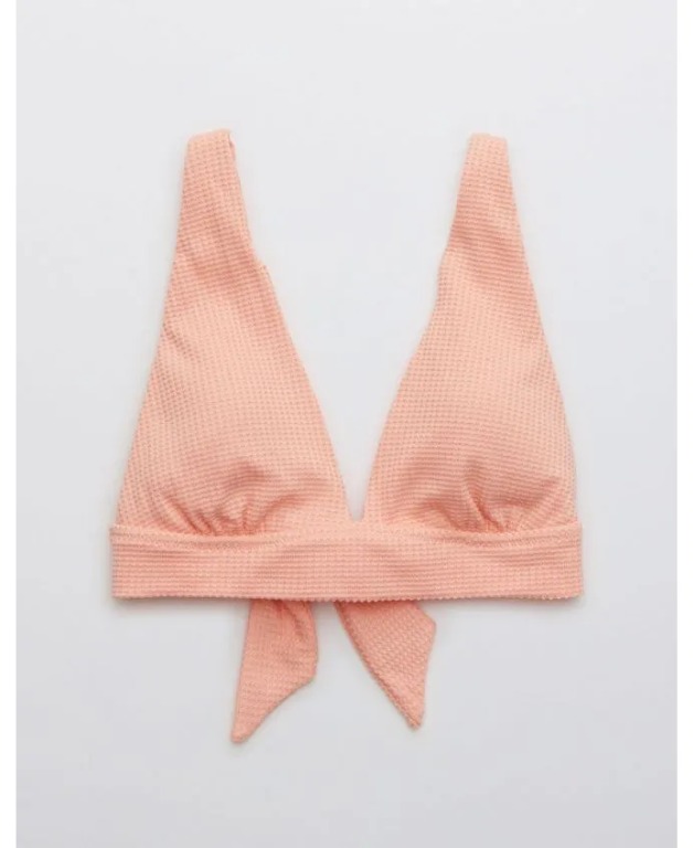 Aerie Waffle Tie Longline Triangle Bikini Top Olah Raga Baju Olahraga Di Carousell