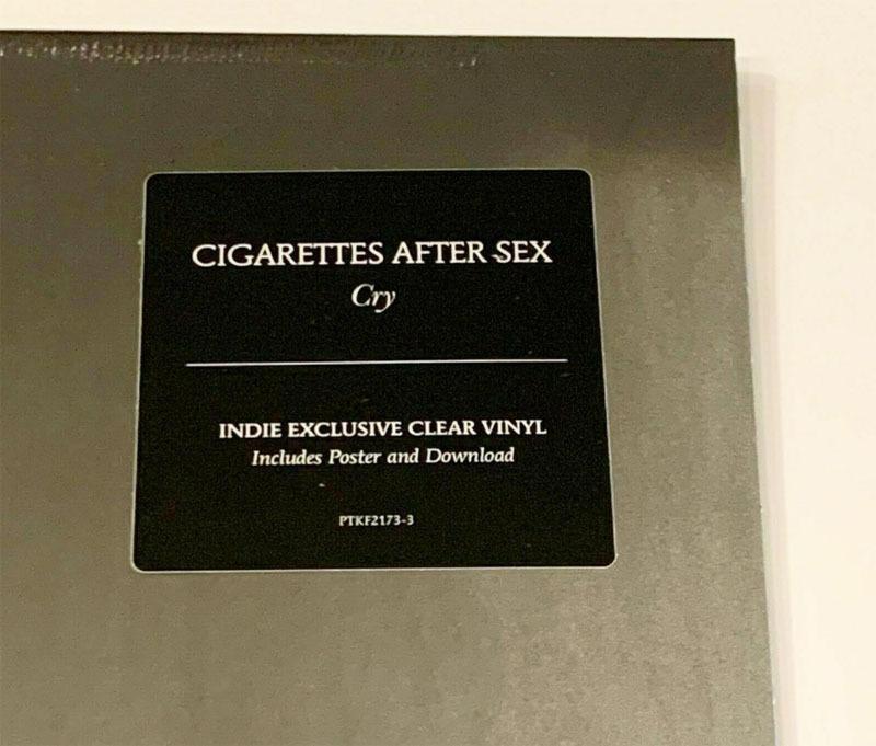 Clear Vinyl Cigarettes After Sex Cry Limited Edition Clear Lp