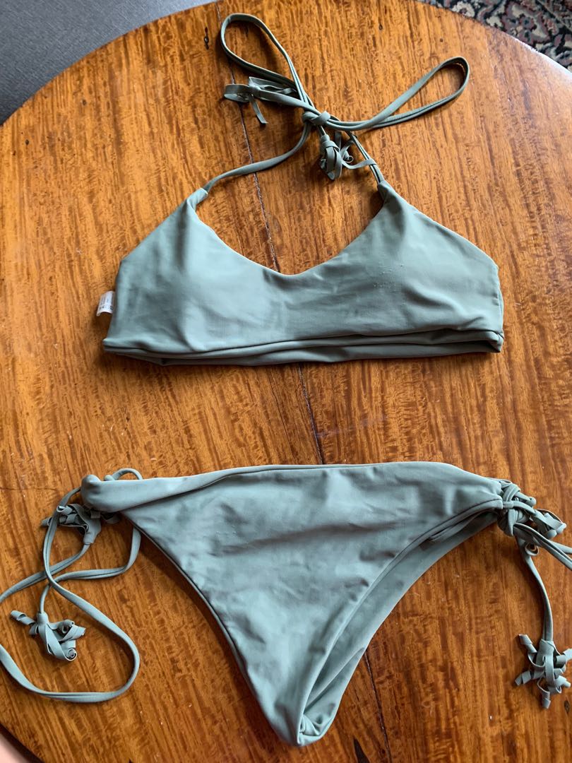 LIGHT OLIVE GREEN BIKINI SET Women S Fashion Swimwear Bikinis