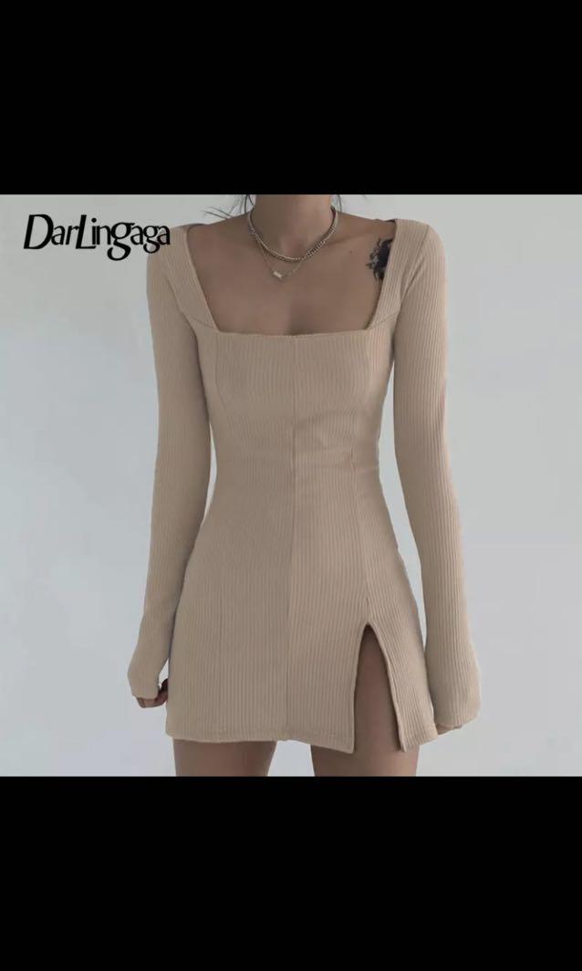 Nude Bodycon Dress Women S Fashion Dresses Sets Dresses On Carousell