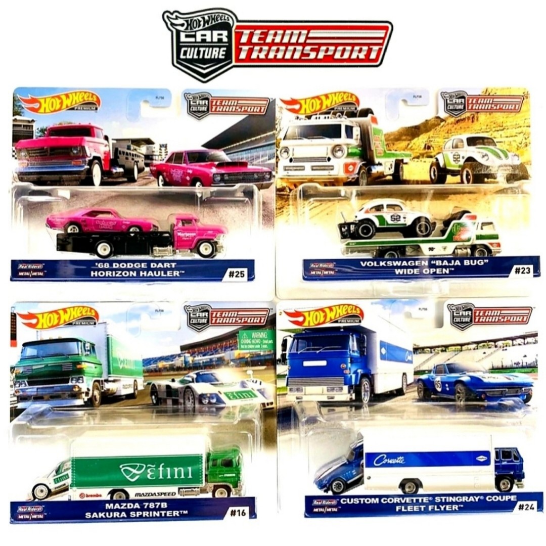 Hot Wheels Premium Team Transport Mazda 787B Sakura Sprinter Volkswagen Baja Bug Wide