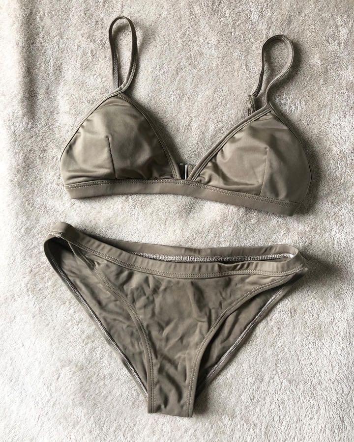 Pearlpop Olive Green Piece Bikini Swimsuit Women S Fashion