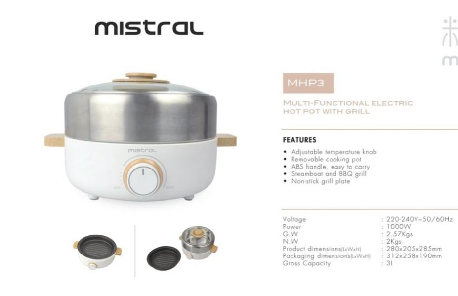 Mistral MHP MIMICA Multi Functional Electric Hot Pot With Grill Electronics Others On Carousell