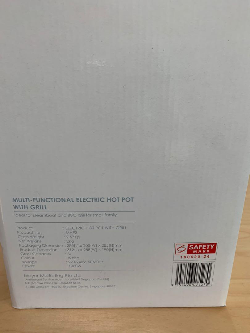 Mistral Multi Functional Electric Hot Pot With Grill MHP3 TV Home Appliances Kitchen