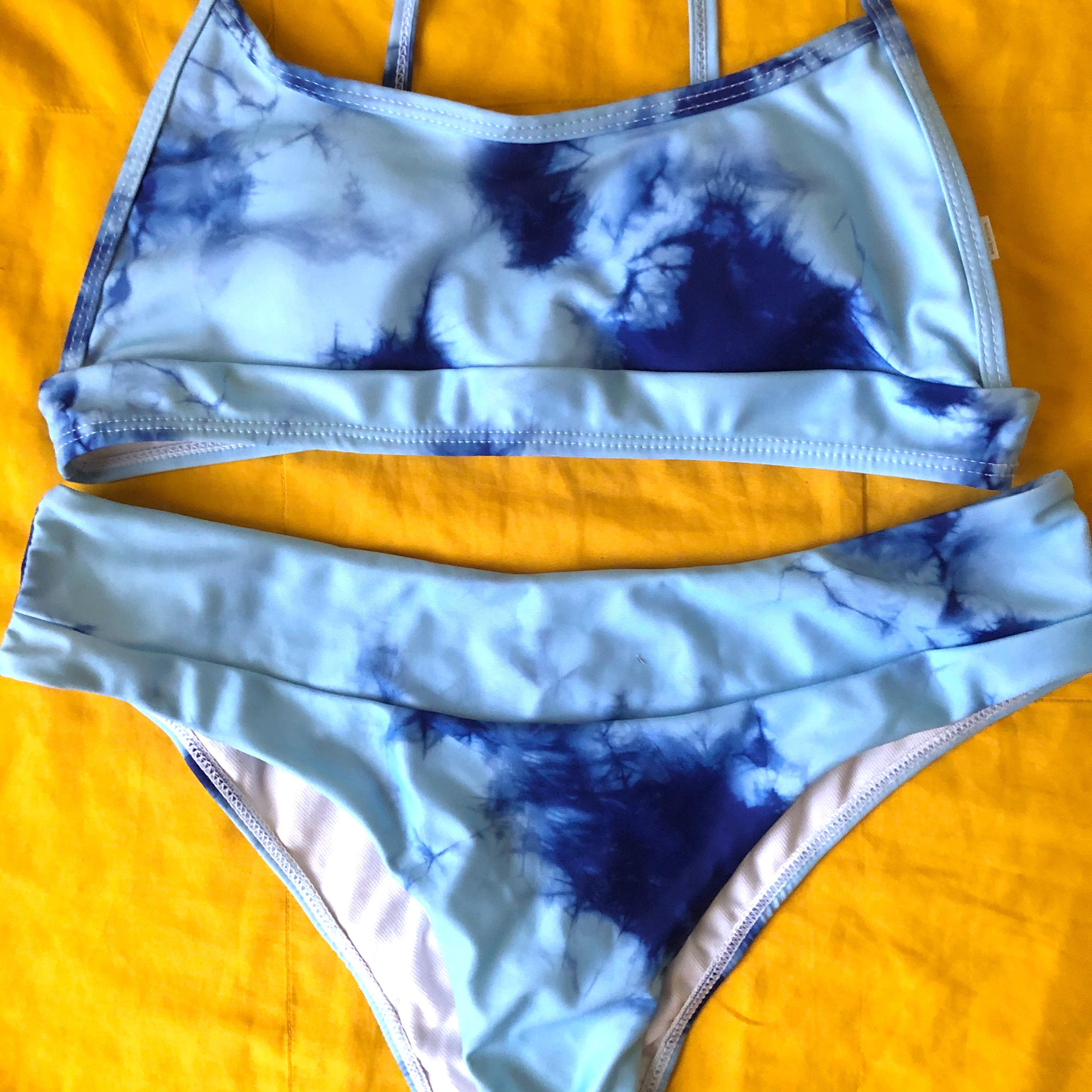 Tie Dye Blue Bikini Shein Inspired Women S Fashion Tops Sleeveless