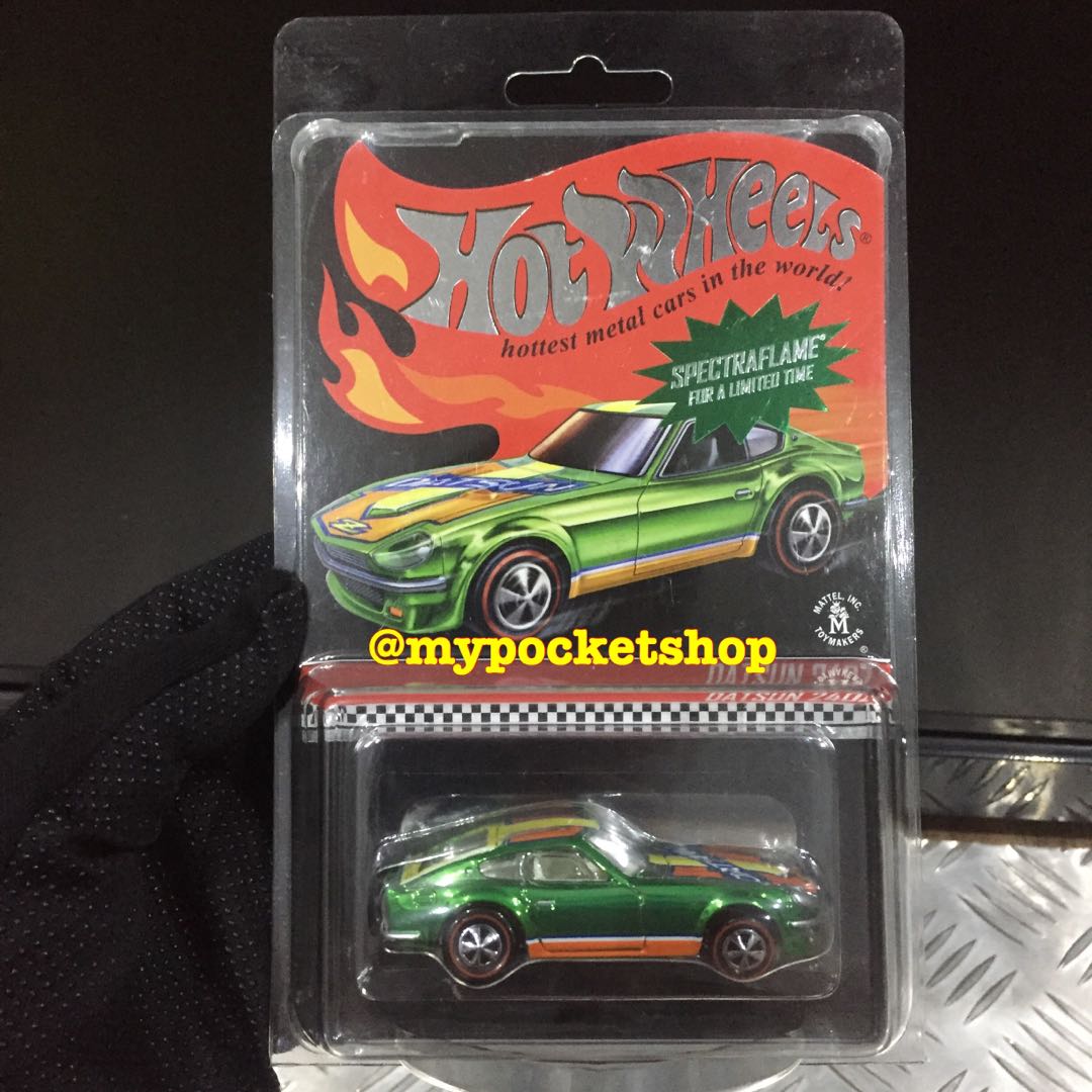RESERVED Hot Wheels DATSUN Z Spectraflame Green W Z Whiz Tampo Hotwheels HWC