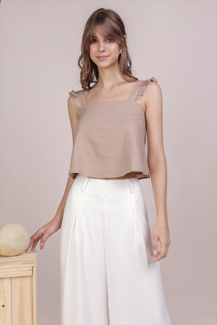 Thetinselrack Ttr Jess Flutter Top Nude Women S Fashion Clothes Tops On Carousell