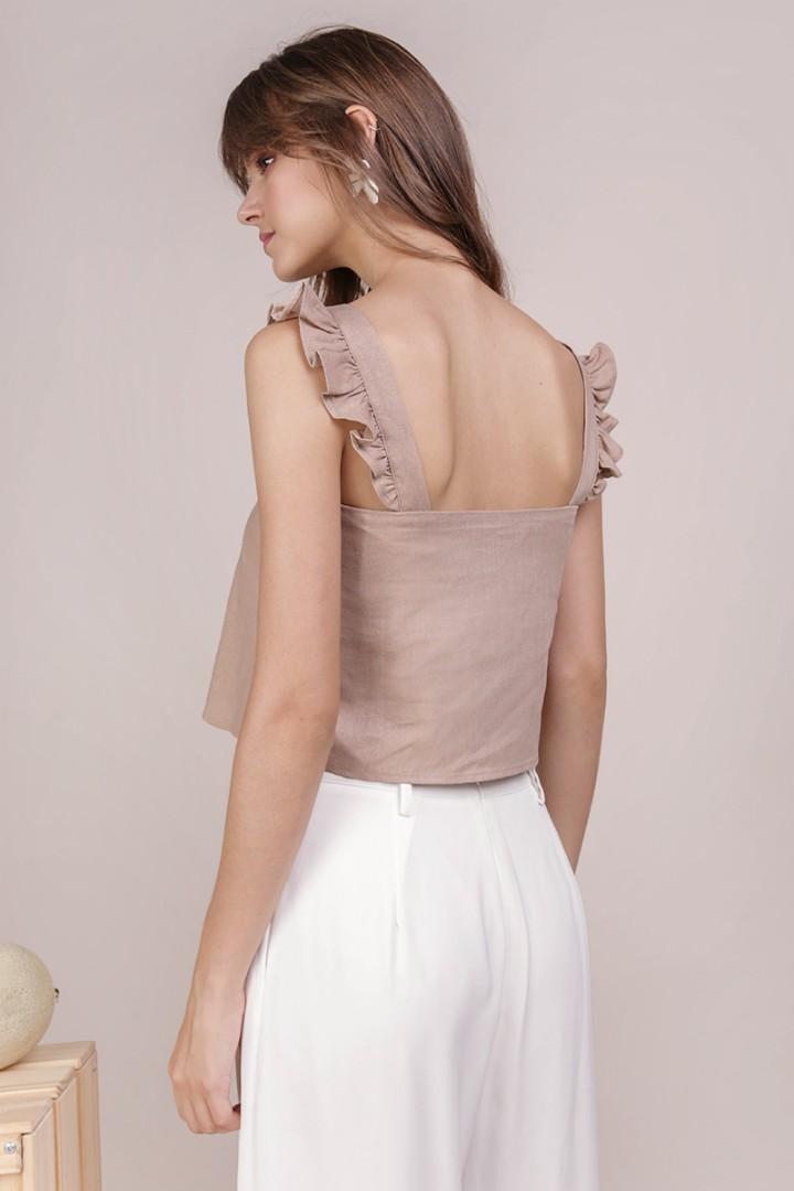 Thetinselrack Ttr Jess Flutter Top Nude Women S Fashion Clothes Tops On Carousell