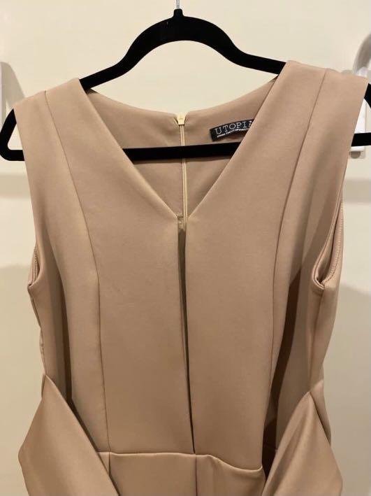 Utopia Nude Jumpsuit Fesyen Wanita Pakaian Wanita Jumpsuits Di Carousell