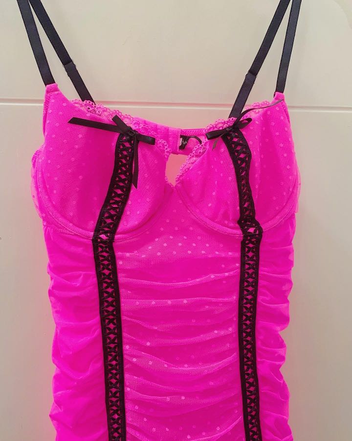 Victoria S Secret Vs Bustier Dress Bodysuit Lingerie Fesyen Wanita