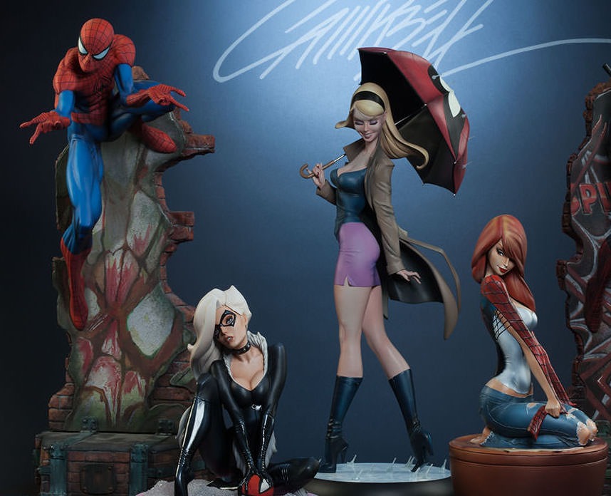 Scott Campbell Sideshow Not Hot Toys Spiderman Spider Man Set Of Hobbies Toys Toys