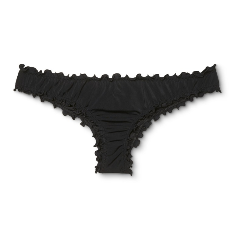 Women S Ruffle Extra Cheeky Bikini Bottom Shade Shore Black