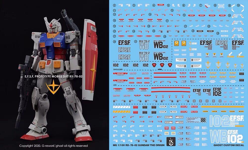 Yan Mg Rx Gto Gundam Waterslide Decal Ghost Custom