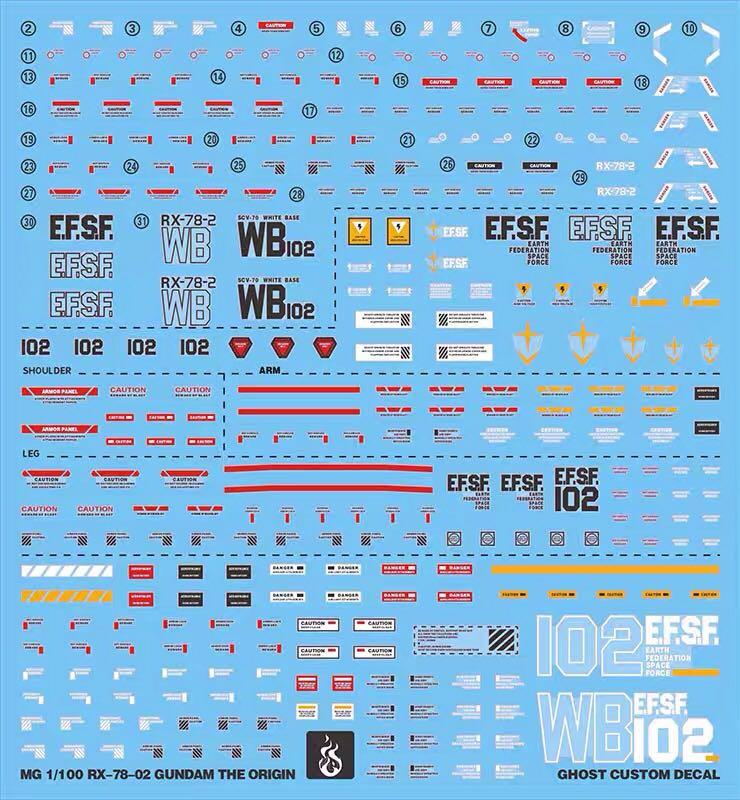 Yan Mg Rx Gto Gundam Waterslide Decal Ghost Custom