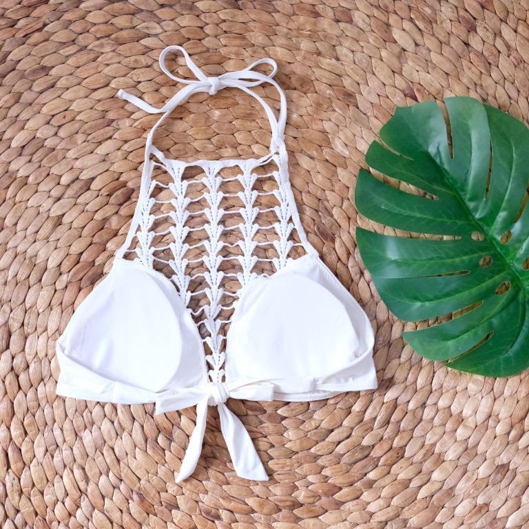 BIKINI FOREVER 21 BIKINI WHITE WHITE SWIMSUIT BIKINI BEACH BIKINI
