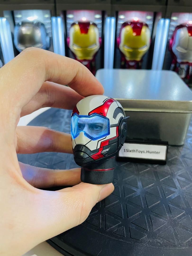 MARVEL AVENGERS END GAME HOT TOYS SCALE MMS TONY STARK TEAM SUIT LIGHT UP HELMET