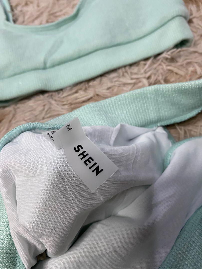 Mint Green Shein High Waist High Cut Two Piece Bikini Women S Fashion