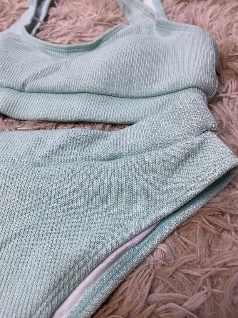 Mint Green Shein High Waist High Cut Two Piece Bikini Women S Fashion