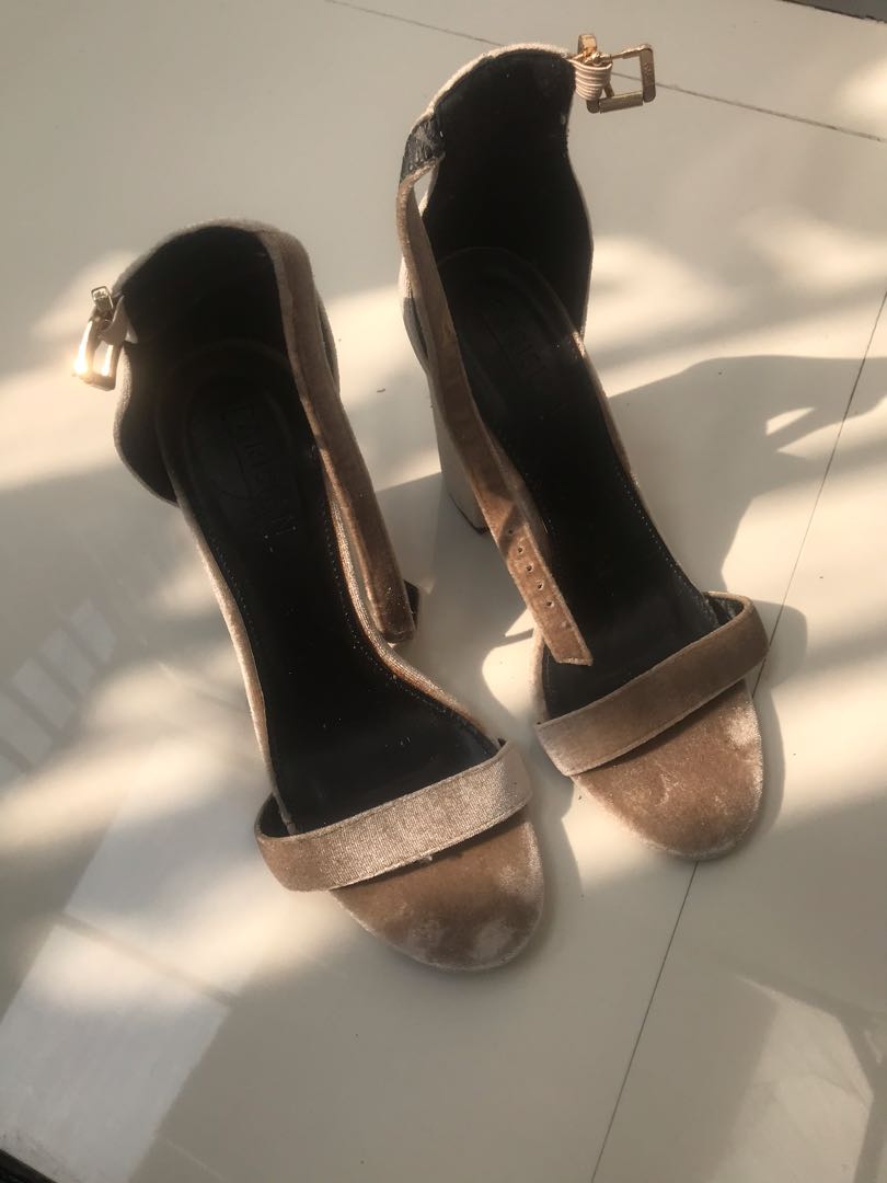Parisian Nude Block Heels Inches Women S Fashion Footwear Heels On