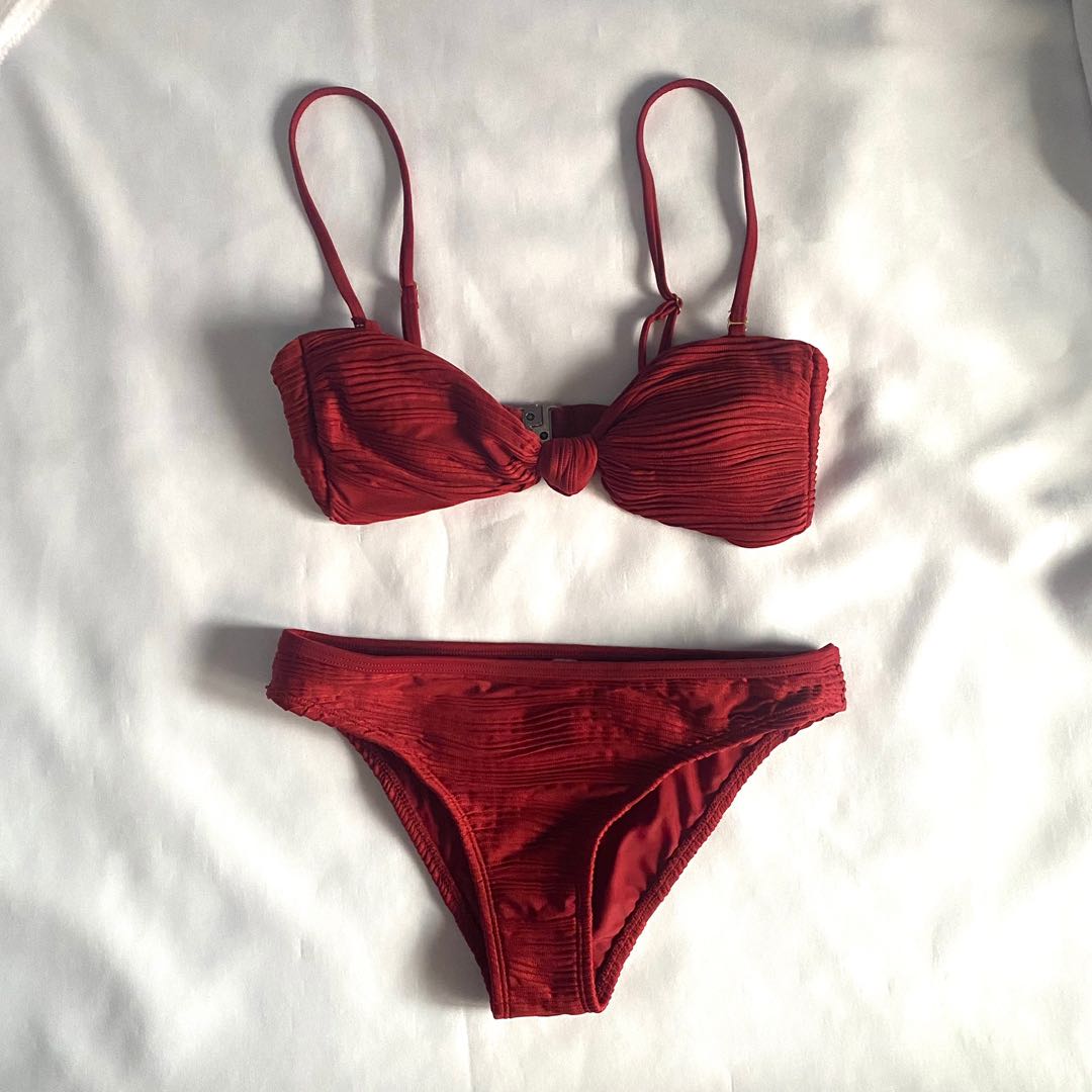 Eighth Mermaid Jamie Bikini Set In Small Wine Women S Fashion