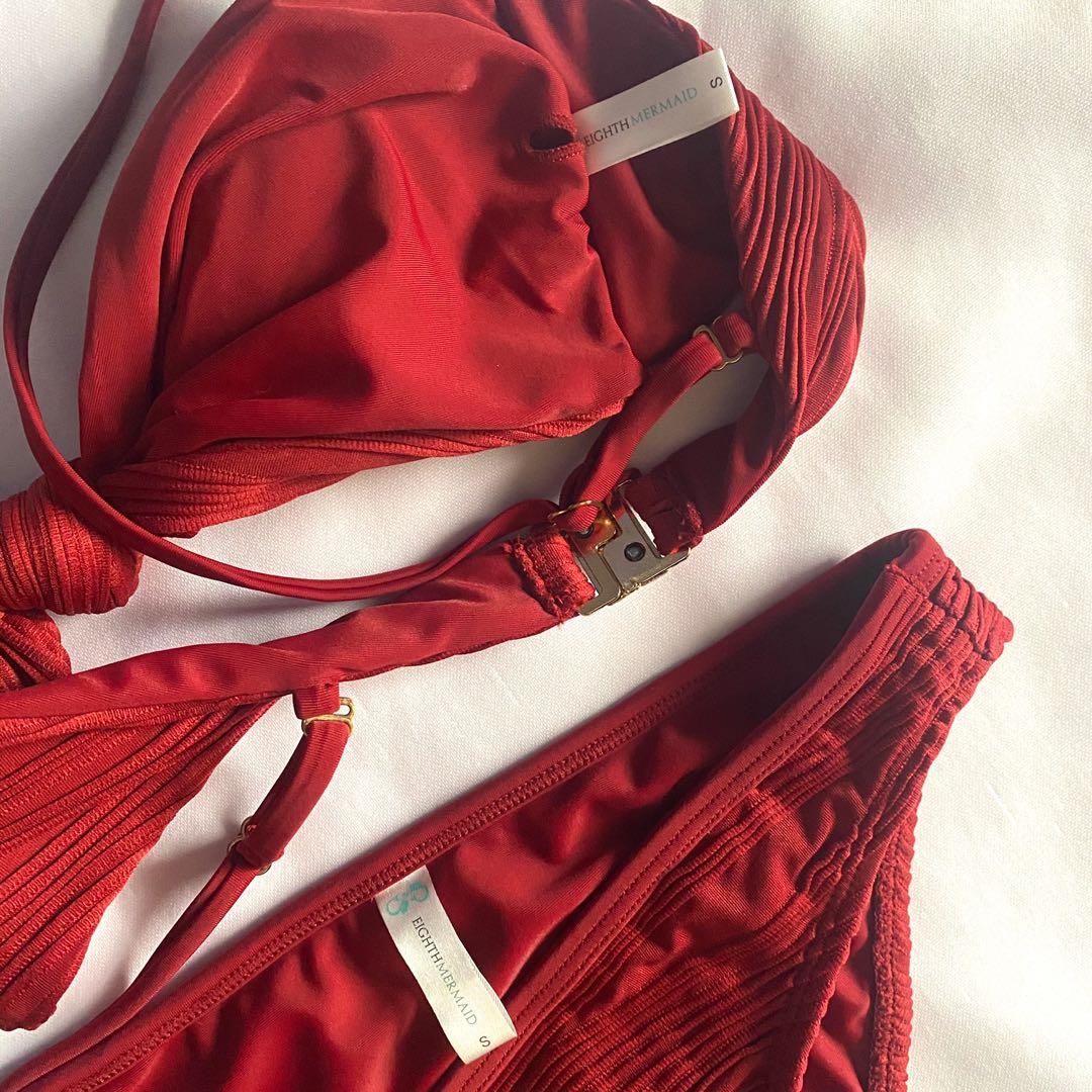 Eighth Mermaid Jamie Bikini Set In Small Wine Women S Fashion