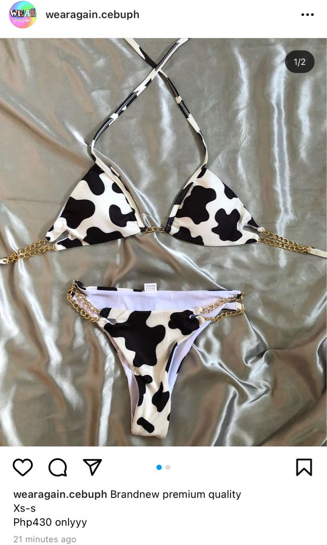 Cow Print Bikini Two Piece Women S Fashion Swimwear Bikinis