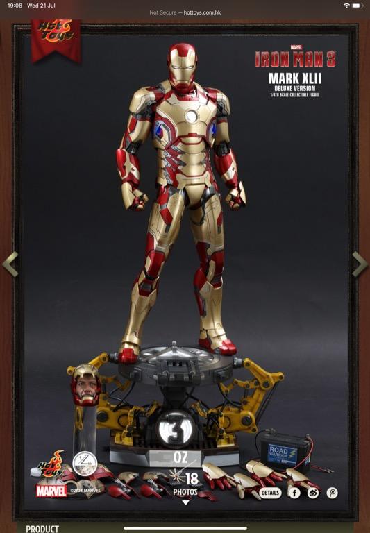 In Stock Hot Toys Sideshow Iron Man Mark Xlii Deluxe Version Scale Hobbies Toys