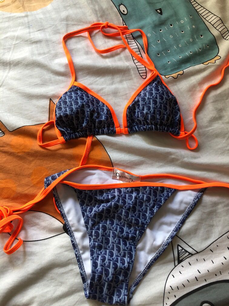 Dior Monogram Bikini Set Women S Fashion Swimwear Bikinis Swimsuits On Carousell