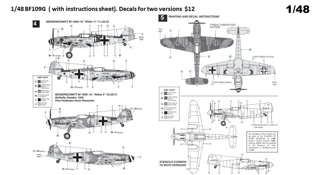 1 48 Boeing B 29 Enola Gay P 51D Mustang BF109 Decals Hobbies Toys