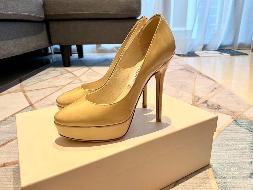 Authentic Jimmy Choo Cosmic Patent Nude Pumps Women S Fashion