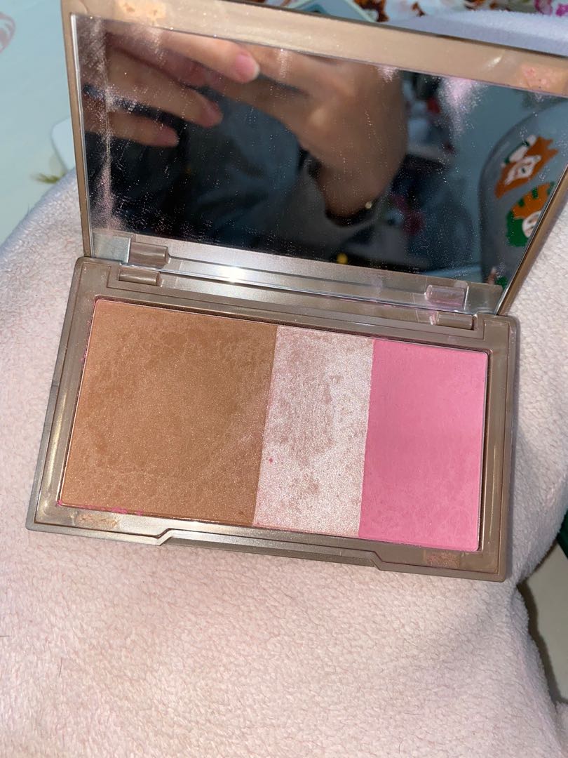 Ori Naked Flushed Face Palette Blush Bronzer Highlighter Kesehatan
