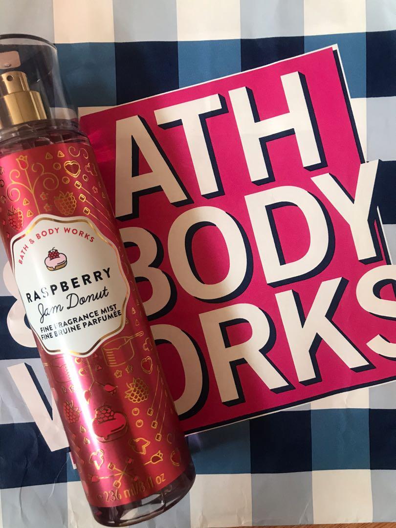 Raspberry Jam Donut Bodymist Bbw Bath Body Works Body Mist Beauty