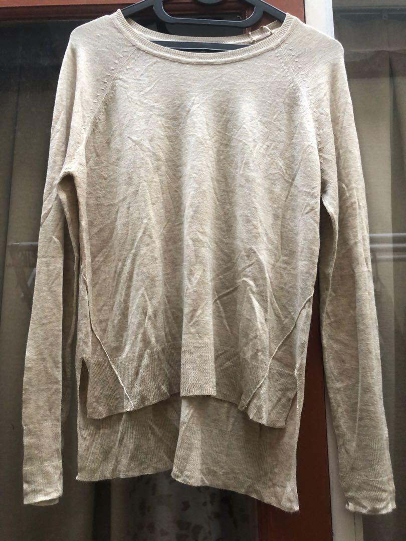 Zara Knit Nude Creme Fesyen Wanita Pakaian Wanita Atasan Di Carousell
