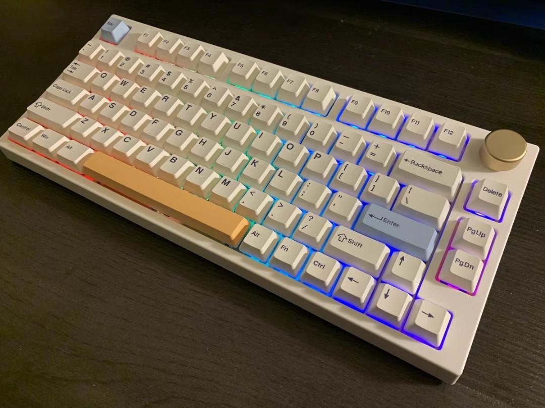 Keydous Nj Mechanical Keyboard Hot Swap Rgb With Rotary Knob Stabs Lubed Computers Tech