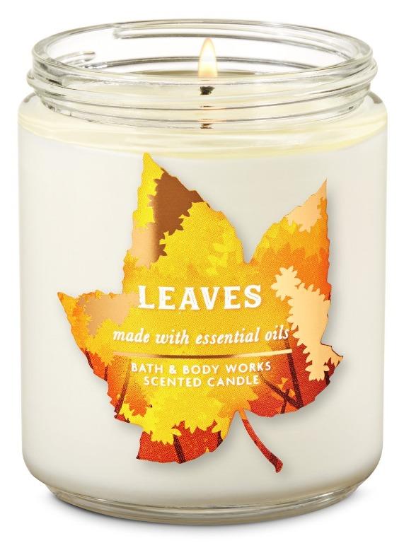 Bbw Leaves Single Wick Candle Furniture Home Living Home Fragrance
