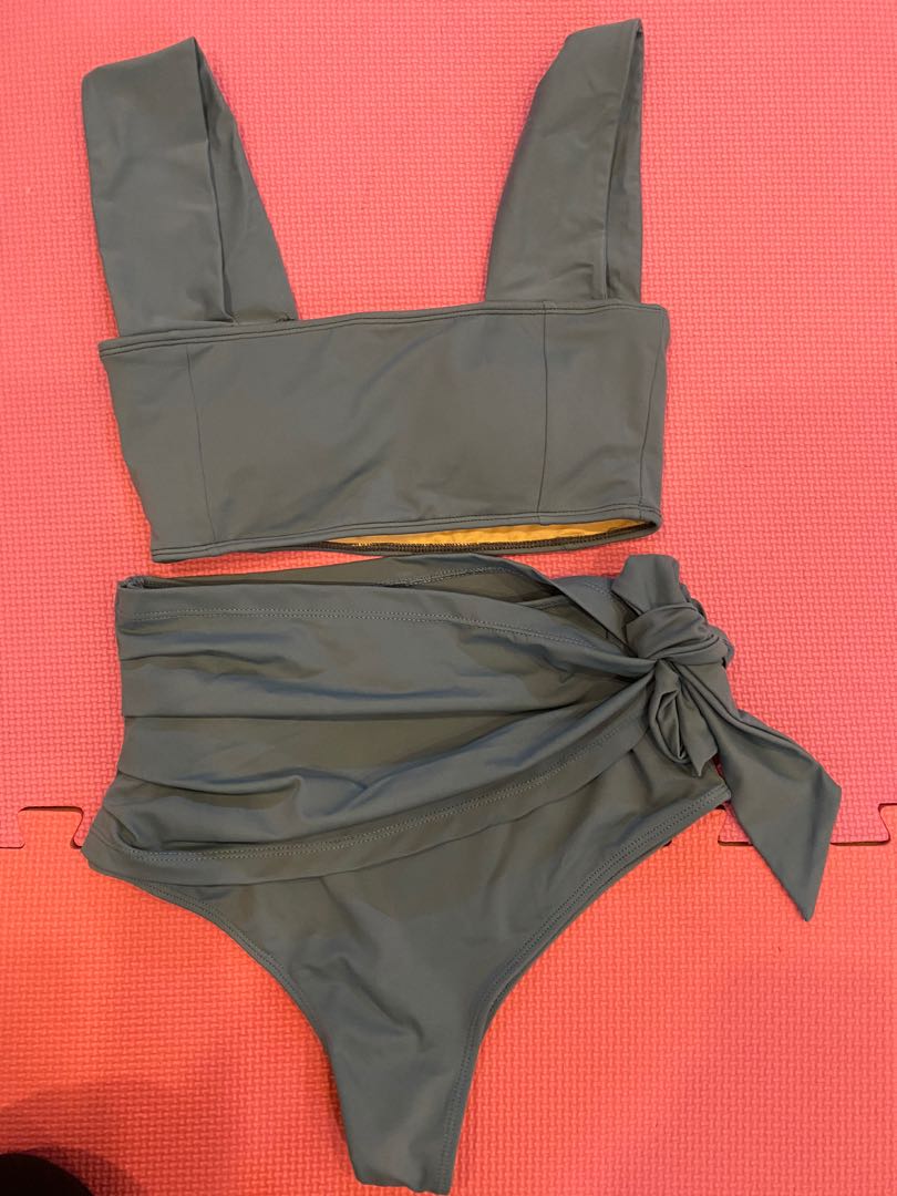 Eighth Mermaid High Waist Bikini Set In Stonewash Women S Fashion