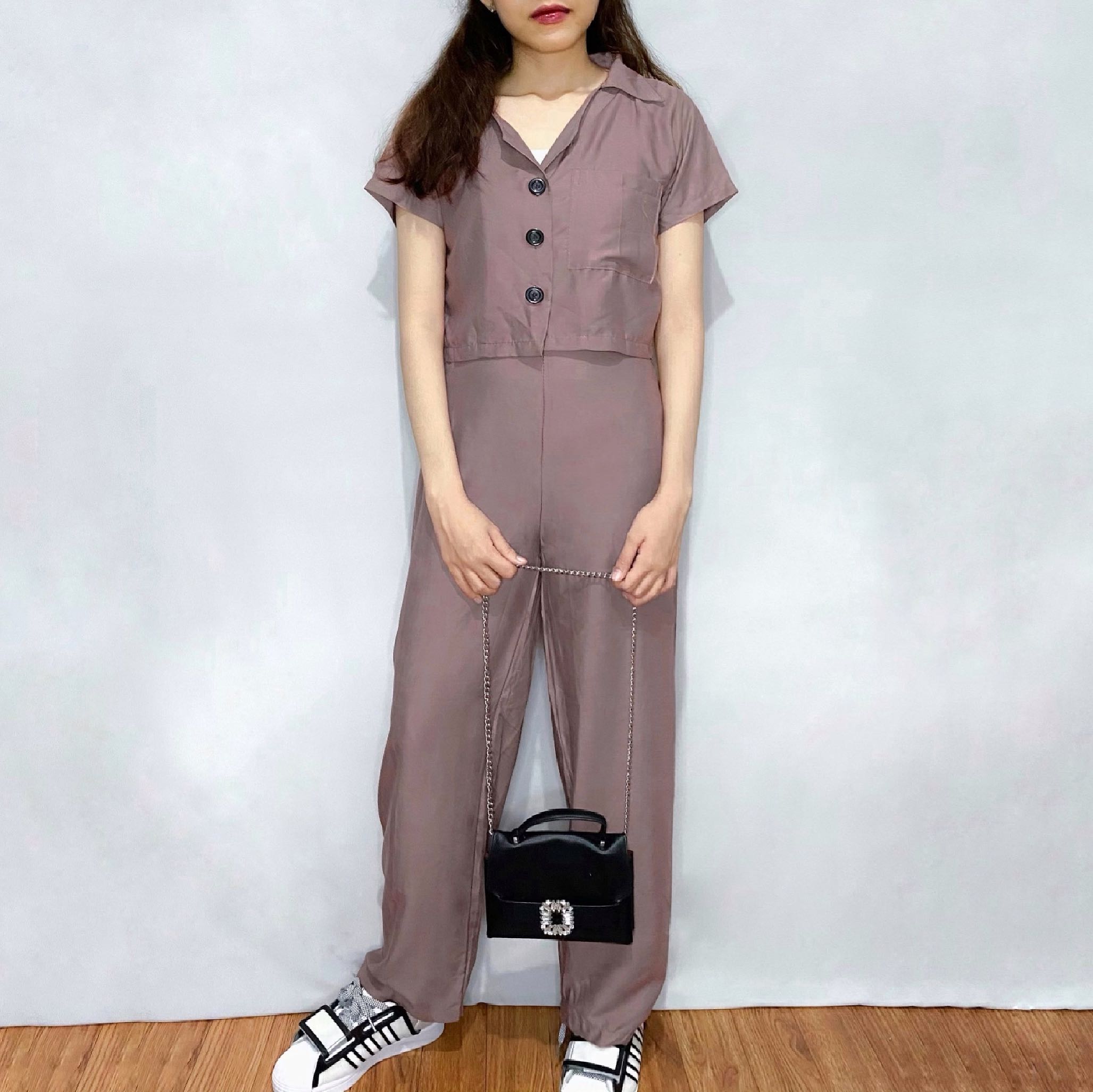 Milo One Set Nude One Set Jumpsuit Fesyen Wanita Pakaian Wanita