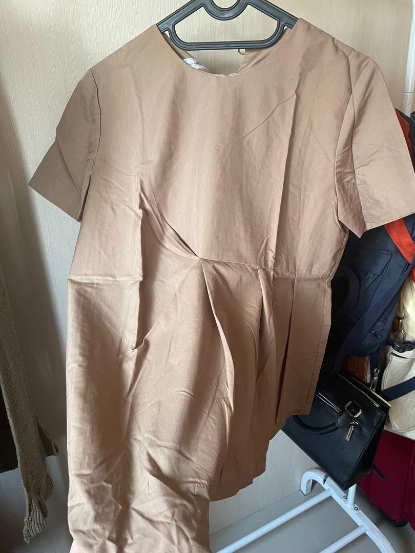 Gabrielle Outfit Assymetric Nude Top Fesyen Wanita Pakaian Wanita