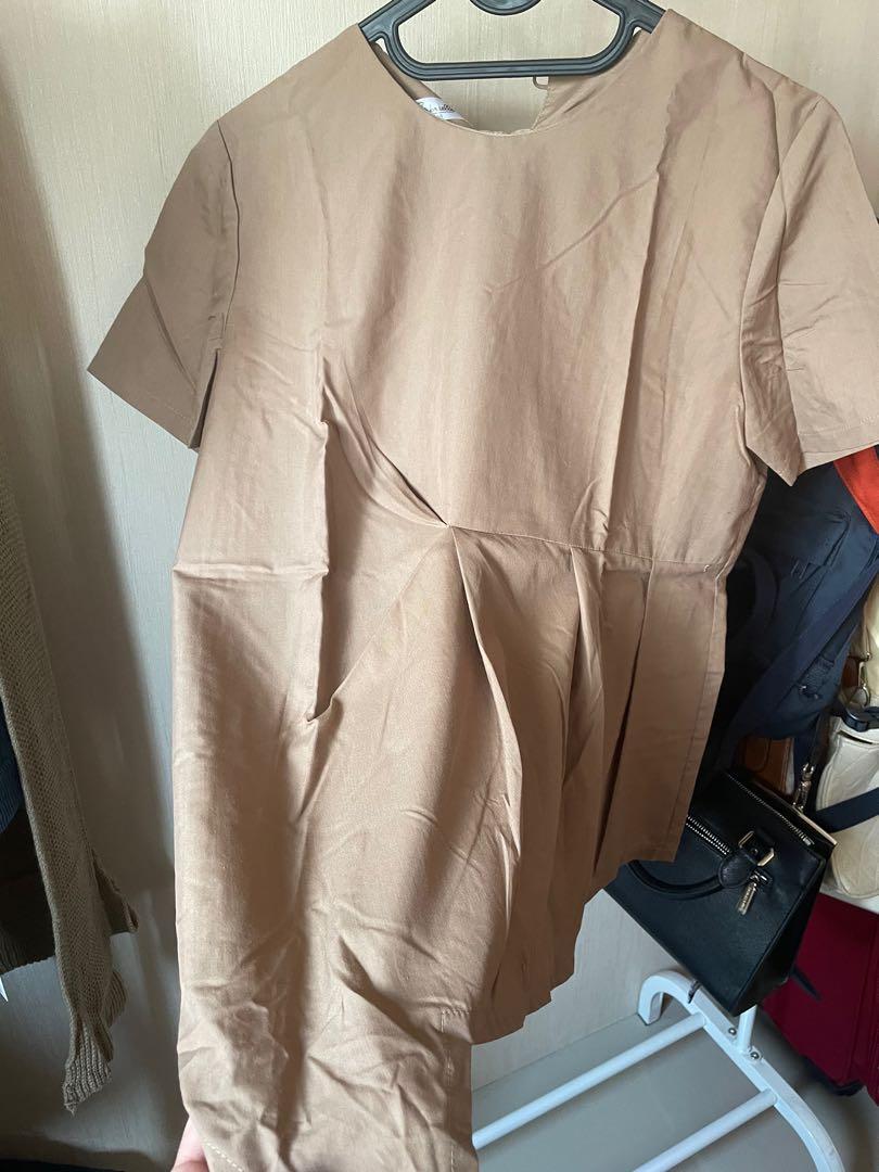 Gabrielle Outfit Assymetric Nude Top Fesyen Wanita Pakaian Wanita