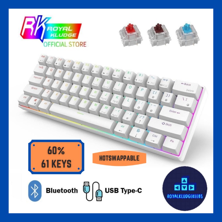 Rk Hot Swappable Rgb Mechanical Keyboard Bluetooth Keys Computers Tech Parts