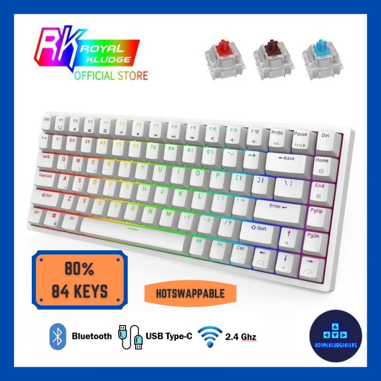 Sg Royal Kludge Rk Hot Swappable Bluetooth Rgb Mechanical Keyboard Keys