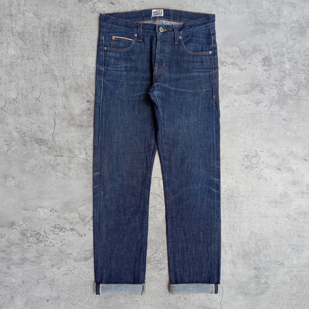 Naked Famous Super Skinny Guy Dirty Fade Selvedge Fesyen Pria