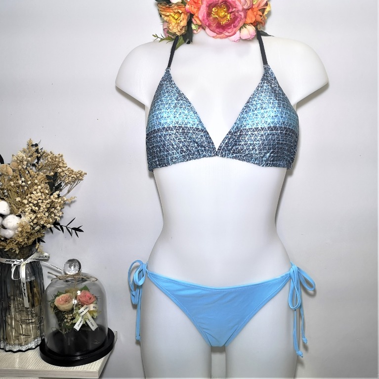 Sky Blue Bikini Set Swimsuit Brand New Women S Fashion Swimwear Bikinis Swimsuits On Carousell