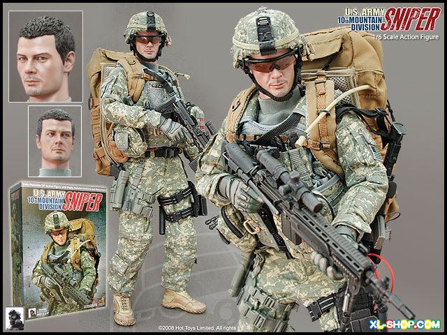 Hot Toys U S Army 10th Mountain Division Sniper 12 Action Figure 1 6 1 6 12 figure 興趣及遊戲