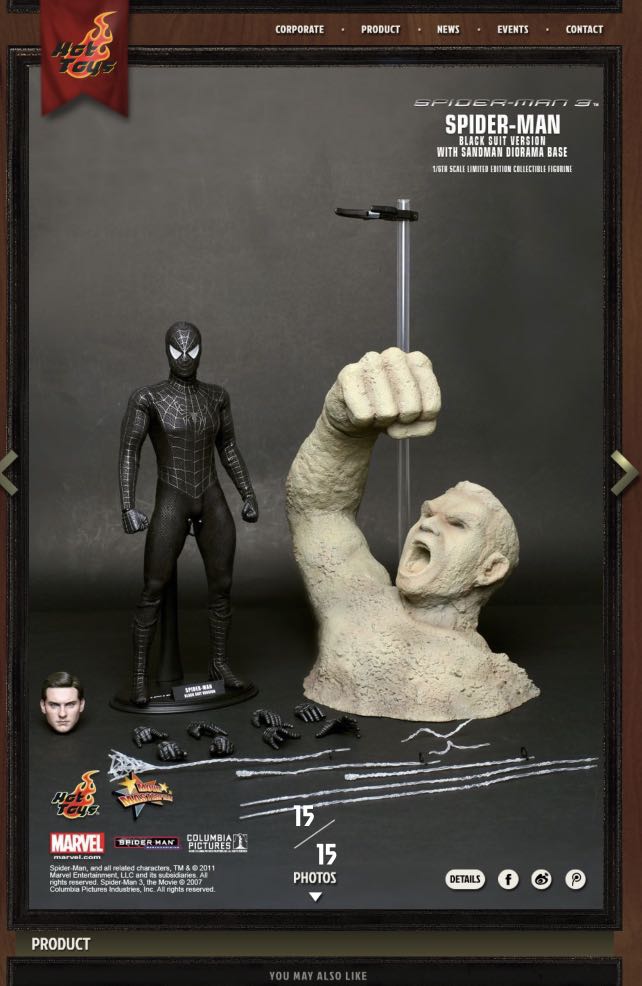 Hot Toys Spider Man Spider Man Black Suit Version MMS Special Edition 興趣及遊戲 玩具 遊戲類