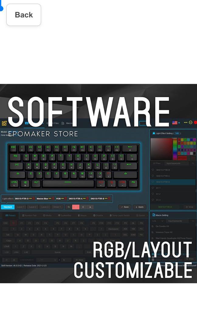 Epomaker Skyloong Sk Keys Hot Swappable Mechanical Keyboard With Rgb Backlit Nkro Ip X