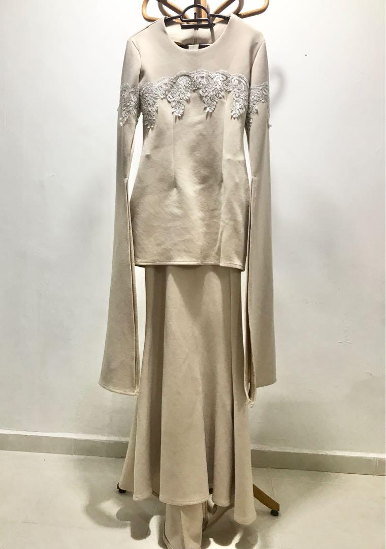 Calacara Nude Baju Kurung White Lace Women S Fashion Muslimah Fashion