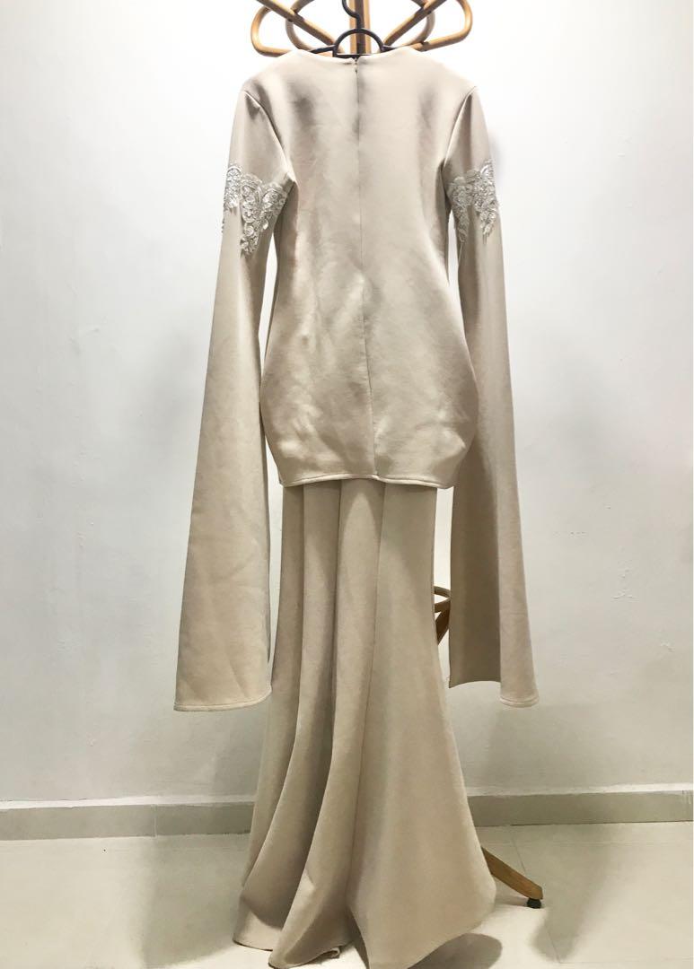 Calacara Nude Baju Kurung White Lace Women S Fashion Muslimah Fashion