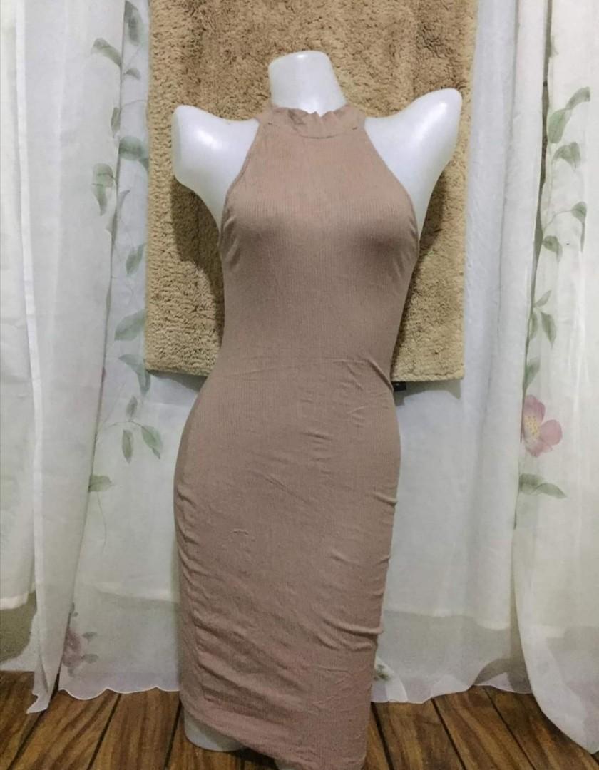 Nude Bodycon Dress Women S Fashion Dresses Sets Dresses On Carousell
